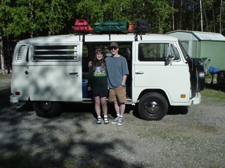 The intrepid young couple moments before departure.