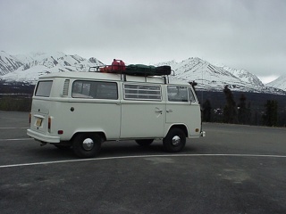 The bus, enjoying a break and the view.