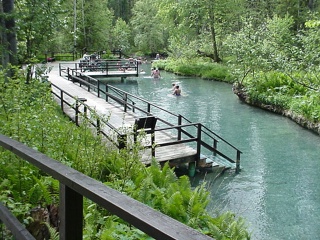 Laird Hot Springs Alpha pool, we took a dip in the Beta pool a little further up