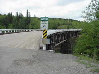 The last remaining bridge from the original Alaskan Highway