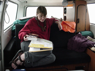 Our lovely navigator, hard at work