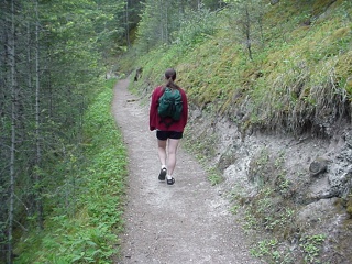 Theresa, leading the way to the aquacourt