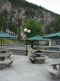 Brian contemplatively staring at rocks
