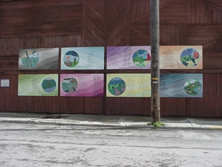 Cool kid art and poetry on the side of a local bar