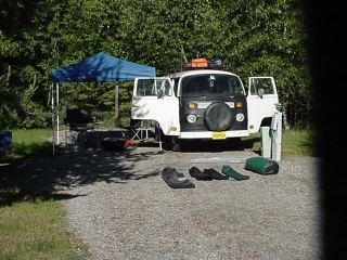 The bus awakes in Whitefish again, prepared to "reploy"
