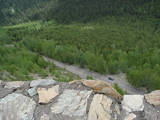 Looking down at the previous switchback