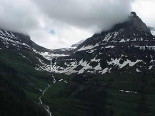 Looking up at Logan Pass, 6,646 feet