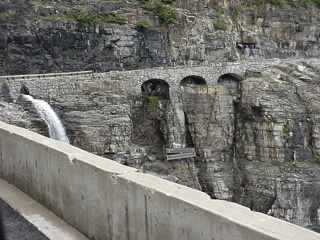 The three arches bridge, anchored to the side of the cliff