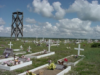 While the church has obviously been closed for years, the graves next to it are all ornately decorated