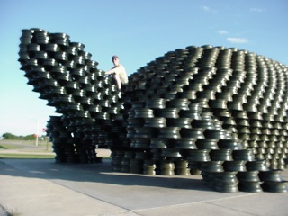 Wee'l was painstakingly handcrafted from over 2,000 discarded tractor wheels