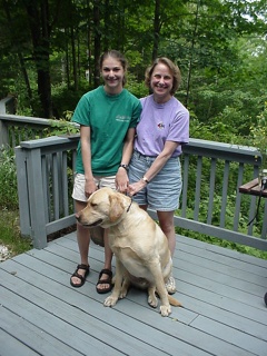 Brian finds some long lost friends, Pat and Whitney. Front and center is the monumentally friendly yellow lab Chance
