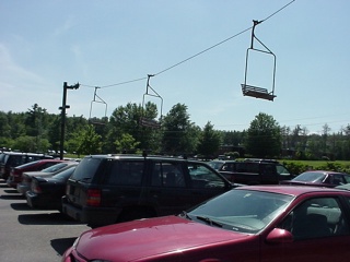 The chair lift in Burton's parking lot