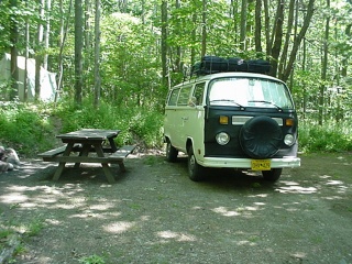 The bus awakens in Camden Hills, ME