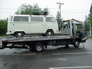 The bus, getting a lift