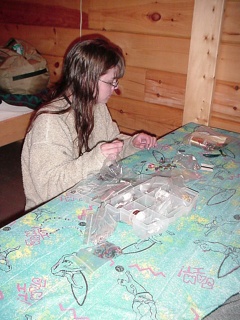 Theresa, catching up on a little beading