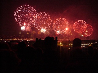 The New York millennium fireworks display...