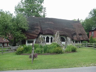 Theresa calls this odd structure the portabello mushroom house