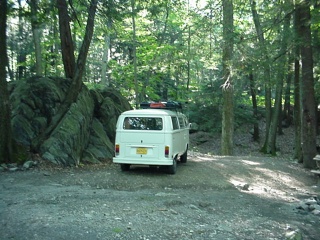 We awake in the funky, but kind of cool, Clarence Fahnestock State Park...