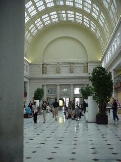 A small piece of the opulent interior of Union Station, where one catches trains and subways in D.C.