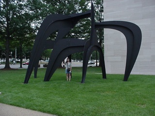 Theresa with a Calder, outside of the East Wing of the National Gallery of Art