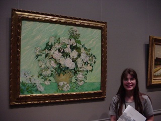 Theresa with a Van Gogh. See that smile? You couldn't have removed it for your life