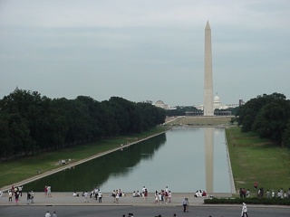 Okay, we know it was the Washington Monument. In front of it is the famous "Reflecting Pool" which you be interested to know is full of goose poop