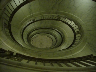 A very cool, and off limits, spiral staircase in the supreme court building. Yes, we were in the "viewing area"