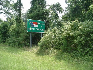 In the middle of the Dismal Swamp (which was really not so bad), Virginia becomes North Carolina