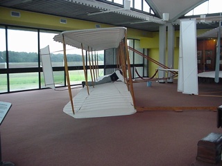 Where we watched a fascinating presentation on the working model of the first plane (in the picture on the left) and one of the actual gliders (above)