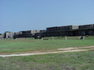 Fort Morgan was a huge military battery (weapons storage site) for the Spanish American war
