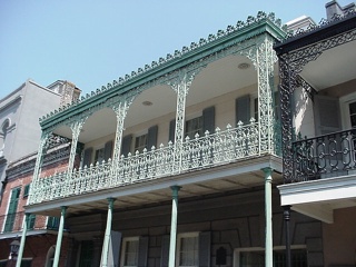 Some ornate, and supported, decking from which to bare your soul during Mardi Gras
