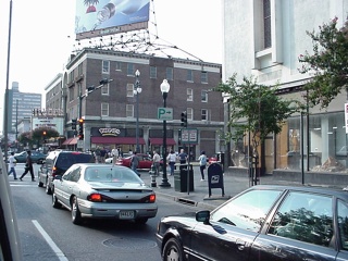 The drive down Canal Street to the French Quarter