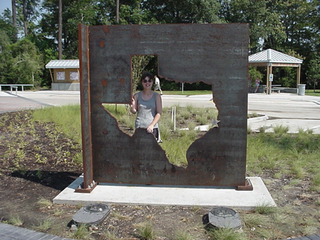 Theresa assesses a little Texan art