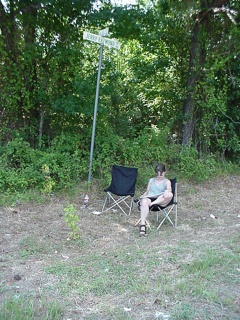Theresa doing a little research on lodging