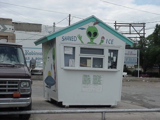 It wasn't open so we were unable to see how it differed from human shaved ice