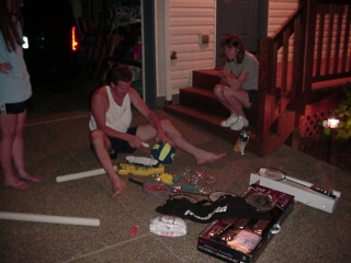 Alan being forced to construct a volleyball court in the late evening