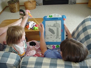 Theresa and Brynn hanging out.