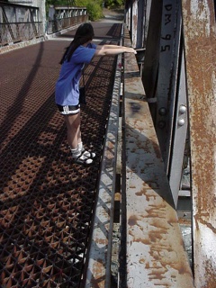 Theresa stretching her legs