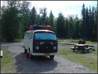 Morning in Liard Hot Spring RV Park