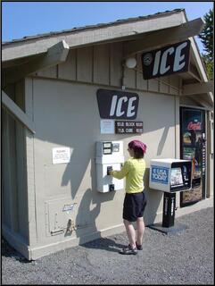 Theresa, operating the ice building