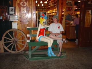 Brian chatting it up with a local