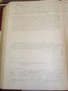 A deed of sale signed by Brian's great, great, great grandmother