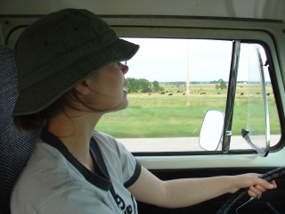 Theresa talks to the cows