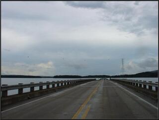 The bridge over Lake Dardenelle