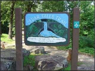 The best picture we have of Cedar Falls, sadly we hit the night shot setting not too long after this