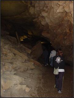 A horizontal shaft, created by old subterranean river flow