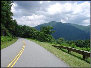 Scenic Blue Ridge road shot