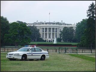 As close as they'd let us get to the White House today