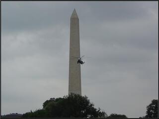 We got no closer to the White House today but did have some excitement overhead
