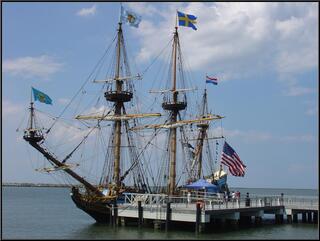 A Delaware Tall Ship at the ferry terminal